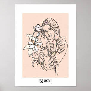  Modern Simple Line Art Black  , Boho Chic  Poster