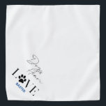 Modern Simple Love Paw Dog of Honour Monogrammed Bandana<br><div class="desc">Your dog will look the part with his or her Dog Of Honour scarf bandana for your wedding event. Simple modern typography with your dogs name and a dog paw. Cute looking formal attire for your dog!</div>