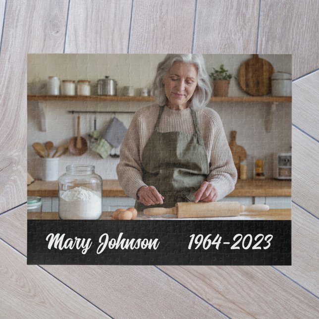 Modern Simple Memorial Photo Jigsaw Puzzle (Creator Uploaded)