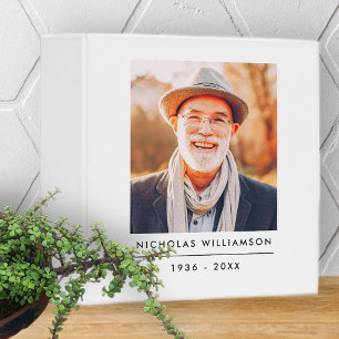 Modern Simple Memorial Remembrance Custom Photo Binder
