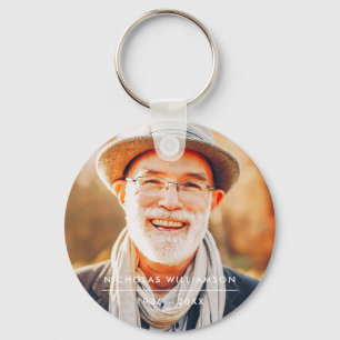 Modern Simple Memorial Remembrance Custom Photo Keychain