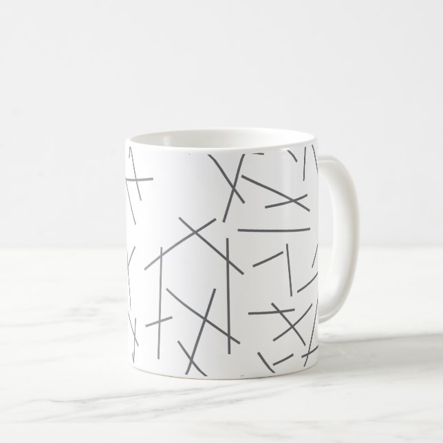 Modern, simple, messy graphic line pattern coffee mug (Front Right)