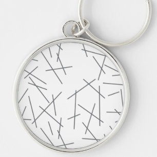 Modern, simple, messy graphic line pattern keychain