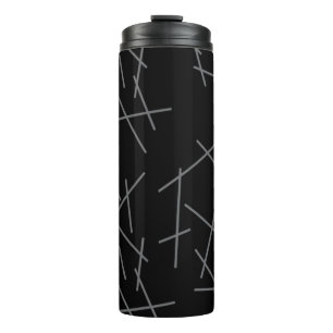 Modern, simple, messy graphic line pattern thermal tumbler