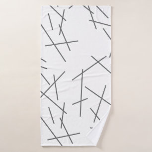 Modern, simple, messy, trendy graphic line pattern bath towel