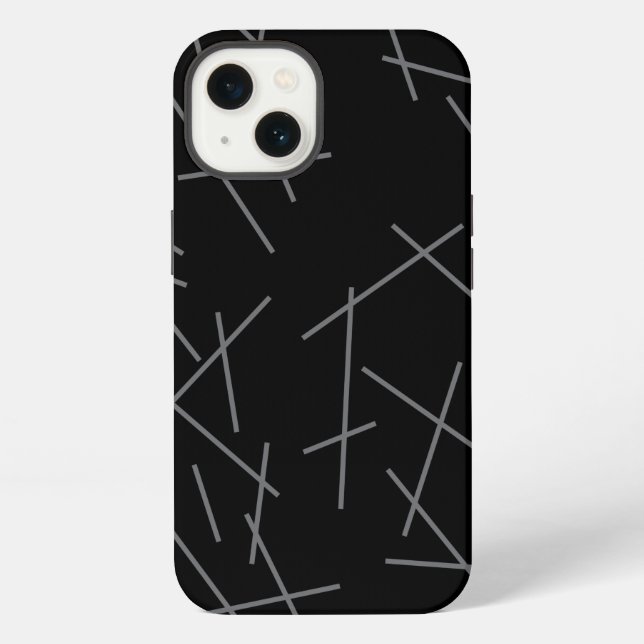Modern, simple, messy, trendy graphic line pattern iPhone case (Back)