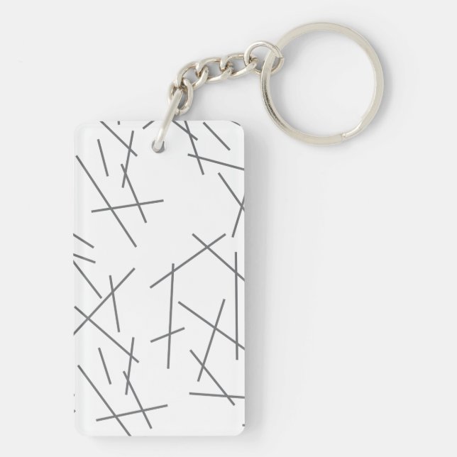 Modern, simple, messy, trendy graphic line pattern keychain (Back)