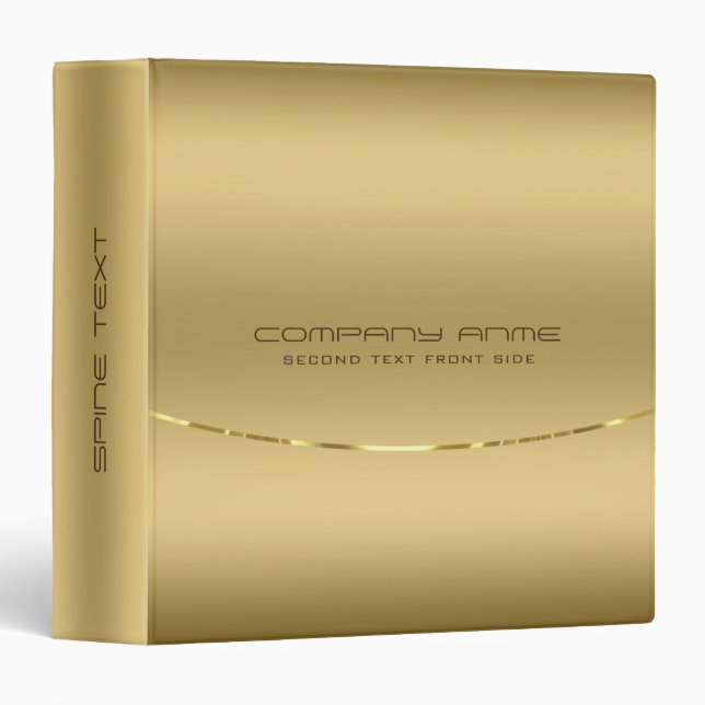 Modern Simple Metallic Gold Background Binder (Front/Spine)