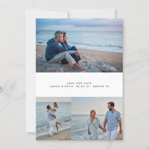 modern simple minimal 4 collage photo save the date