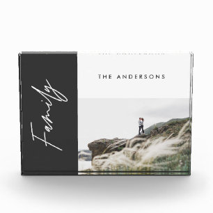 modern simple minimal black photo family gift block