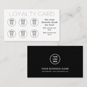 Modern Simple Minimal Coffee Cup Shop Café Loyalty Card