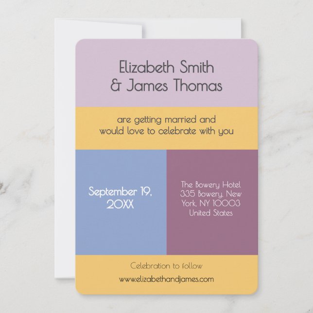Modern Simple Minimal Contemporary Wedding Invitation (Front)