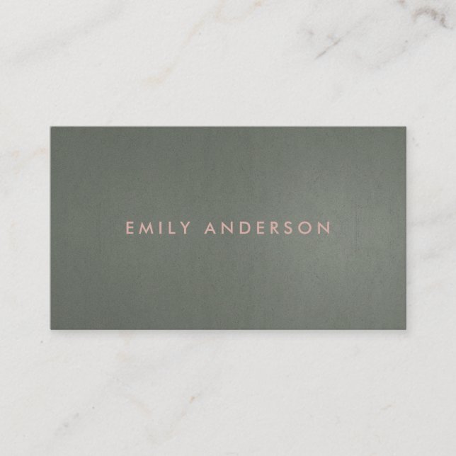 MODERN SIMPLE MINIMAL FAUX DARK SILVER STEEL GREY BUSINESS CARD (Front)