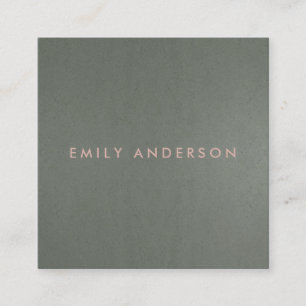 MODERN SIMPLE MINIMAL FAUX DARK SILVER STEEL GREY SQUARE BUSINESS CARD