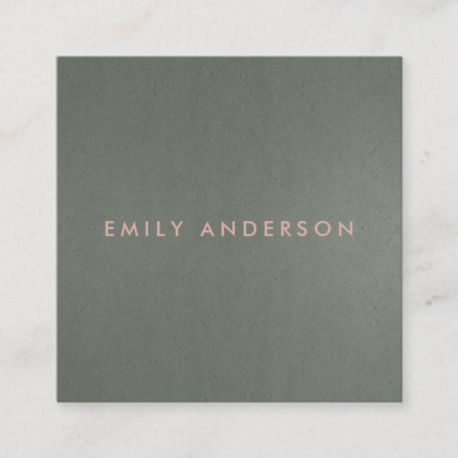 MODERN SIMPLE MINIMAL FAUX DARK SILVER STEEL GREY SQUARE BUSINESS CARD (Front)