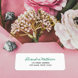 Modern Simple Minimal Green Script Return Address