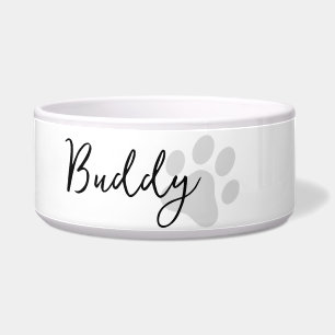 Modern simple minimal paw print personlaized grey
