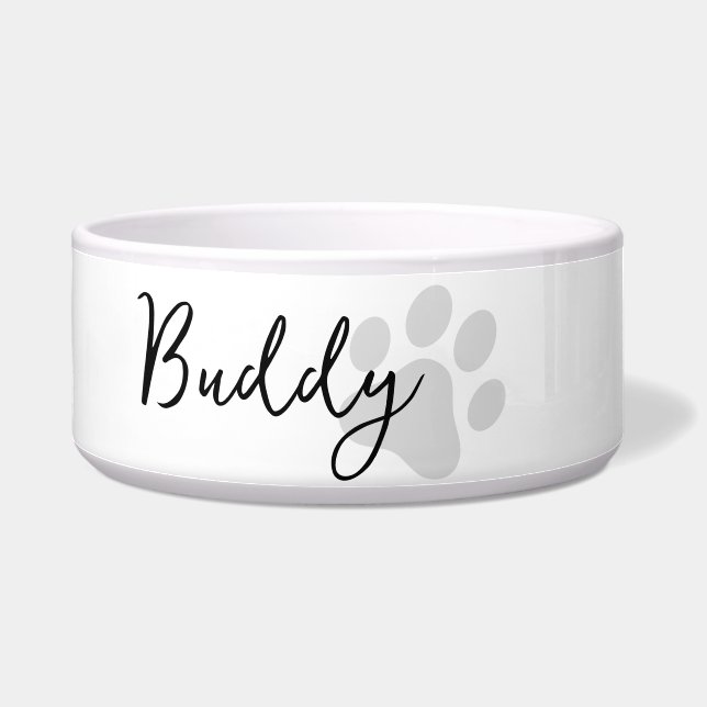 Modern simple minimal paw print personlaized grey (Left)