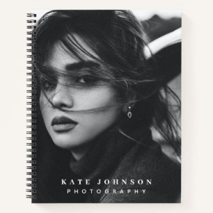 Modern Simple Minimal Photo QR Code Social Media Notebook
