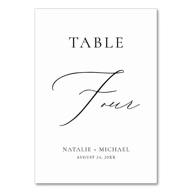  Modern Simple Minimal Table Four Luxury Wedding Table Number (Front)