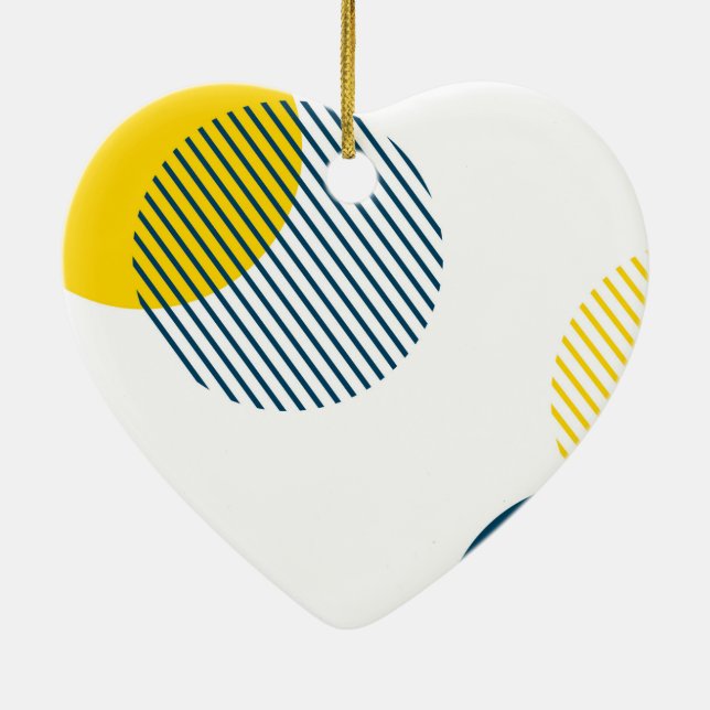 Modern, simple, minimal, trendy urban abstract art ceramic ornament (Back)