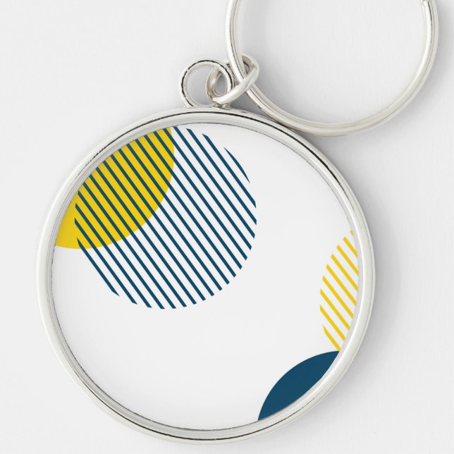 Modern, simple, minimal, trendy urban abstract art keychain (Front)