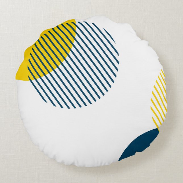 Modern, simple, minimal, trendy urban abstract art round pillow (Back)