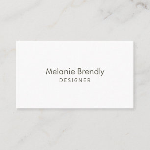 Modern Simple Minimal White Business Card