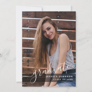 Modern Simple Minimalist 3 PHOTO Graduation Party Invitation