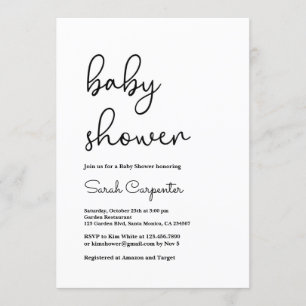 Modern Simple Minimalist Baby Shower Invitation