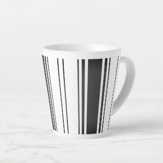 Modern simple minimalist black and white stripes latte mug