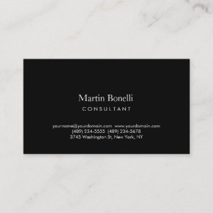 Modern Simple Minimalist Black Colour Business Car Card