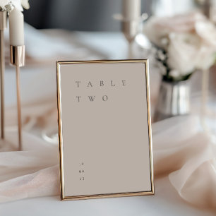 Modern Simple Minimalist Blush Pink Table Number