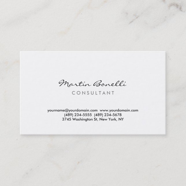 Modern Simple Minimalist Chic Business Card (Front)