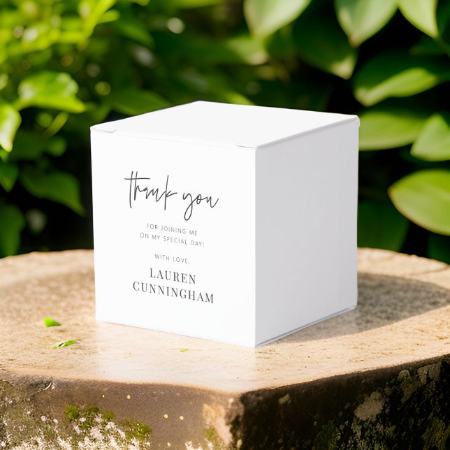 Modern Simple Minimalist Chic Thank You Favor Box (Creator Uploaded)