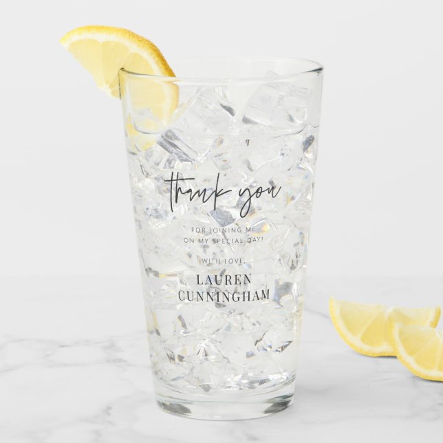 Modern Simple Minimalist Chic Thank You Glass (Front Ice)