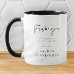 Modern Simple Minimalist Chic Thank You Mug<br><div class="desc">Design is composed of modern chic typography with sans serif and serif font.</div>