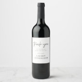 Modern Simple Minimalist Chic Thank You Wine Label (Front)