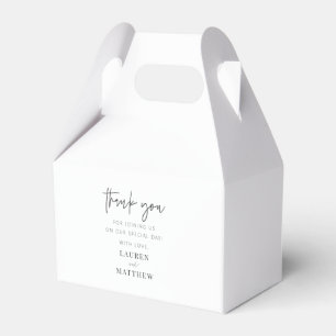 Modern Simple Minimalist Chic Wedding Thank You Favor Box