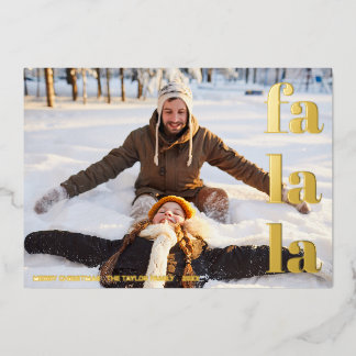 modern simple minimalist Christmas foil photo Holiday Card