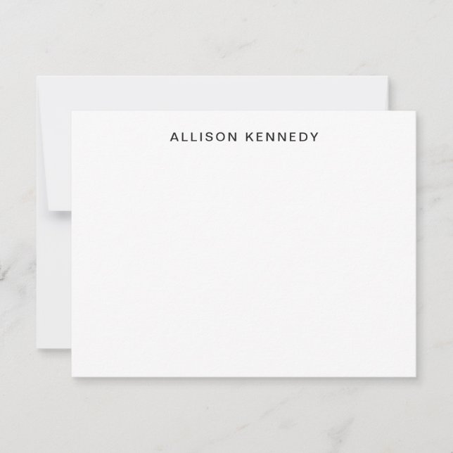 Modern Simple Minimalist Clean Clean Grey Black Card (Front)
