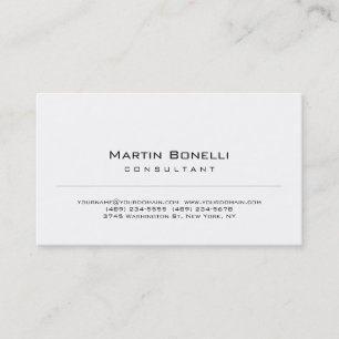 Modern Simple Minimalist Consultant Business Card