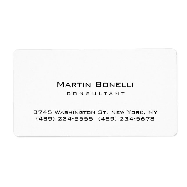 Modern Simple Minimalist Consultant Business Card (Front)