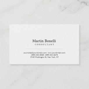 Modern Simple Minimalist Consultant Business Card