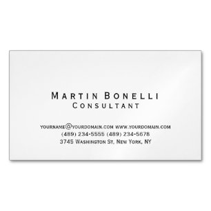 Modern Simple Minimalist Consultant Magnetic Business Card