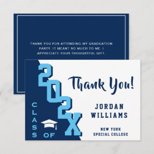 Modern Simple Minimalist Golden Graduation Thank You Card