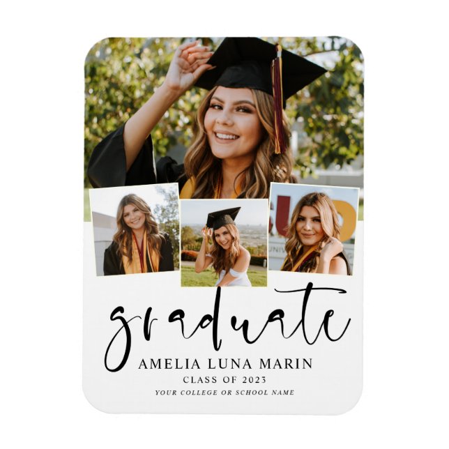Modern Simple Minimalist Graduation Announcement Magnet (Vertical)