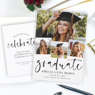 Modern Simple Minimalist Graduation Invitation Postcard