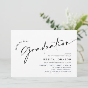 Modern Simple Minimalist Graduation Party Invitation