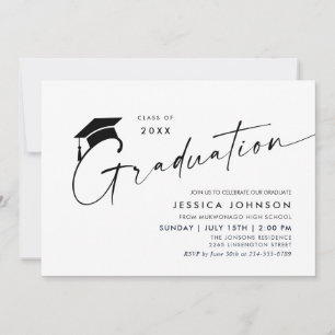 Modern Simple Minimalist Graduation Party Invitation